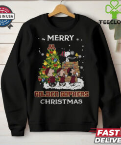 2024 Minnesota Golden Gophers Snoopy And Friends Merry Christmas Shirt