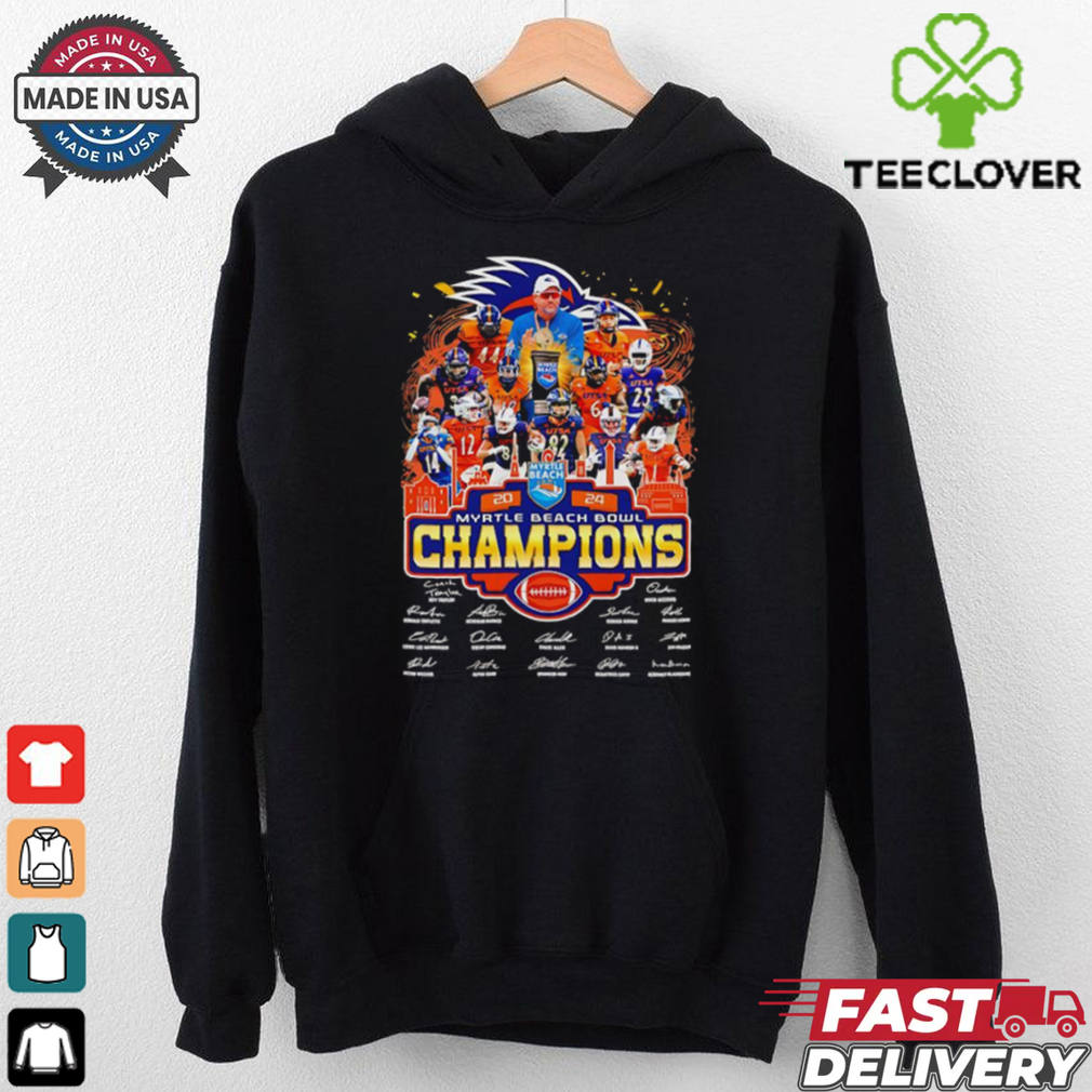 2024 Myrtle Beach Bowl Champions UTSA Roadrunners players signatures shirt 2024 Myrtle Beach Bowl Champions UTSA Roadrunners players signatures shirt