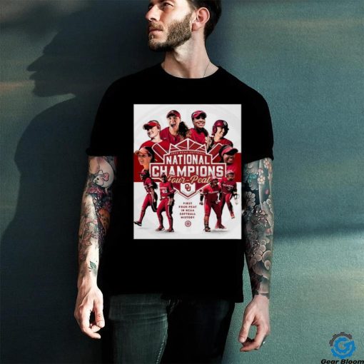 2024 NCAA Softball National Champions Four Peat Oklahoma Sooners In NCAA Softball History shirt