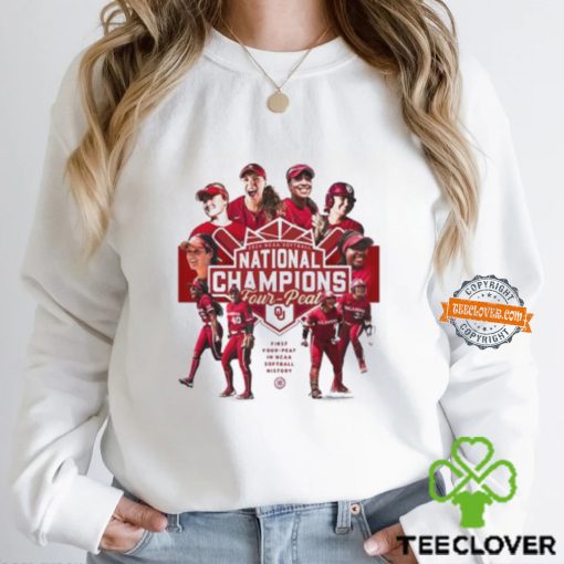 2024 NCAA Softball National Champions Oklahoma Sooners Women’s Softball First Four Peat In NCAA Softball History T Shirt