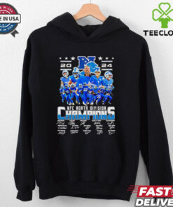 2024 NFC North Division Champions Detroit Lions player signatures shirt