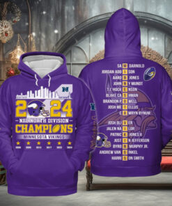 2024 NFC North Division Champions Minnesota Vikings Hoodie T Shirt
