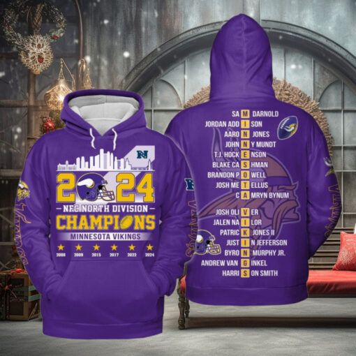 2024 NFC North Division Champions Minnesota Vikings Hoodie T Shirt