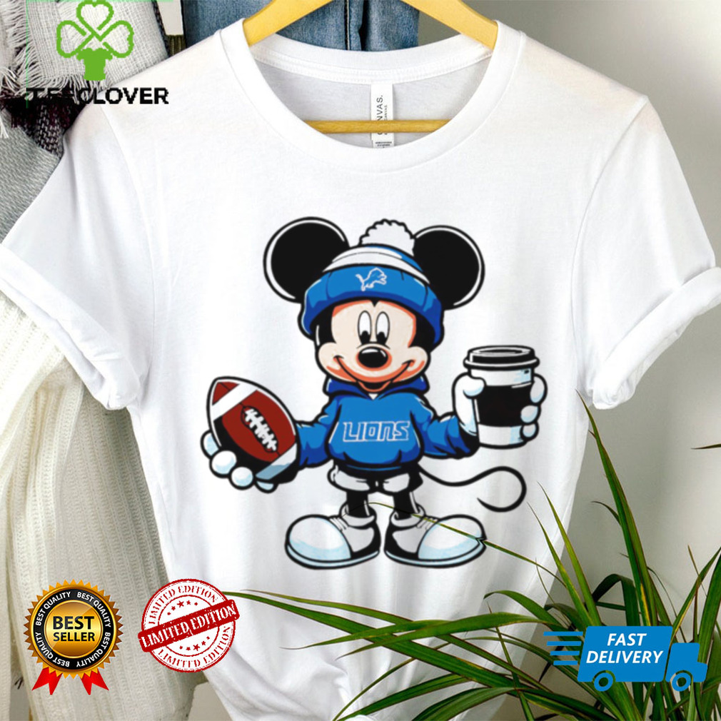 2024 NFL Championship Game Mickey Mouse coffee cup Detroit Lions football logo shirt 2024 NFL Championship Game Mickey Mouse coffee cup Detroit Lions football logo shirt
