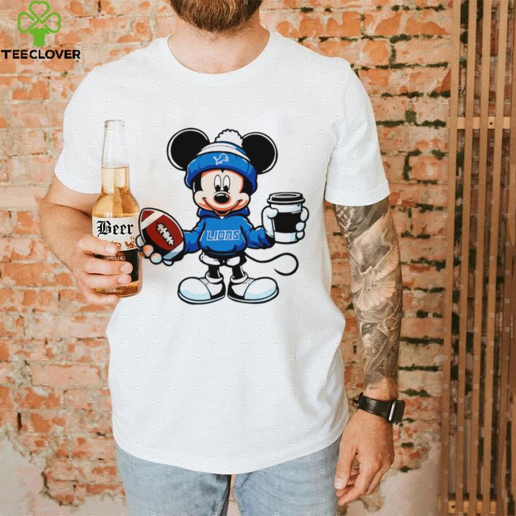 2024 NFL Championship Game Mickey Mouse coffee cup Detroit Lions football logo shirt 2024 NFL Championship Game Mickey Mouse coffee cup Detroit Lions football logo shirt