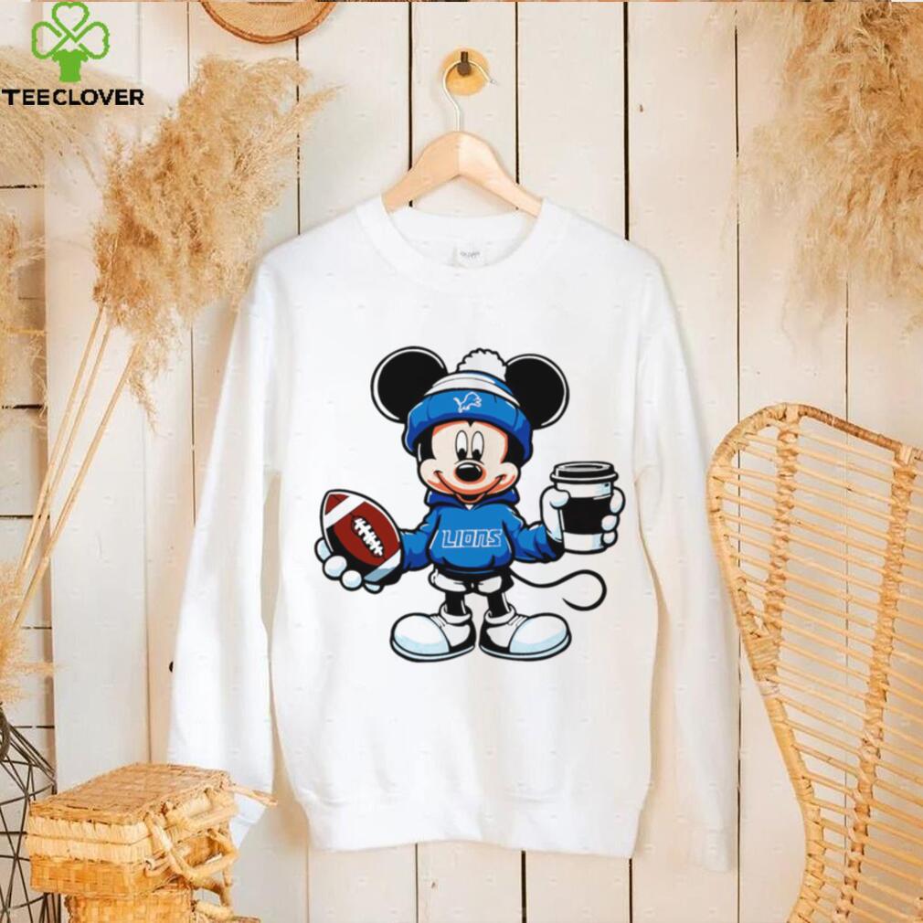 2024 NFL Championship Game Mickey Mouse coffee cup Detroit Lions football logo shirt 2024 NFL Championship Game Mickey Mouse coffee cup Detroit Lions football logo shirt