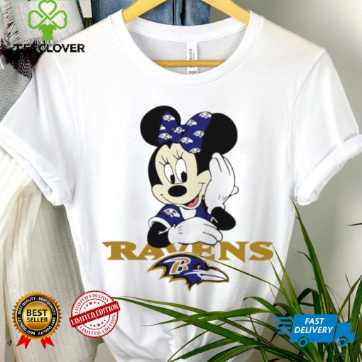 2024 NFL Championship Game Minnie Mouse Baltimore Ravens football logo shirt