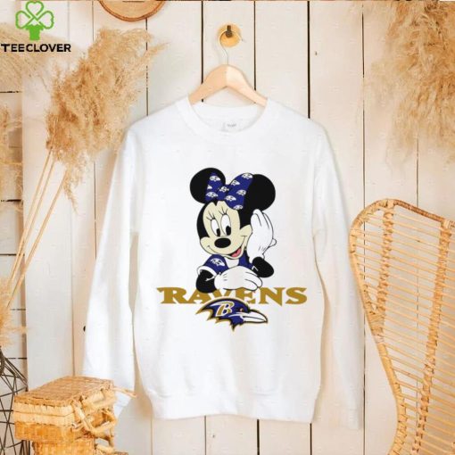 2024 NFL Championship Game Minnie Mouse Baltimore Ravens football logo shirt