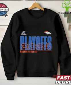 2024 NFL Playoffs Denver Broncos Shirt with a bold design celebrating the Broncos' playoff appearance, perfect for fans supporting their team during the postseason.