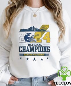 2024 National Champions Michigan Wolverines Herlmet Tee Shirt