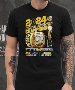 2024 National Championship Champions Michigan Wolverines 34 13 Washington Go Blue Rings Shirt