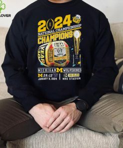 2024 National Championship Champions Michigan Wolverines 34 13 Washington Go Blue Rings Shirt