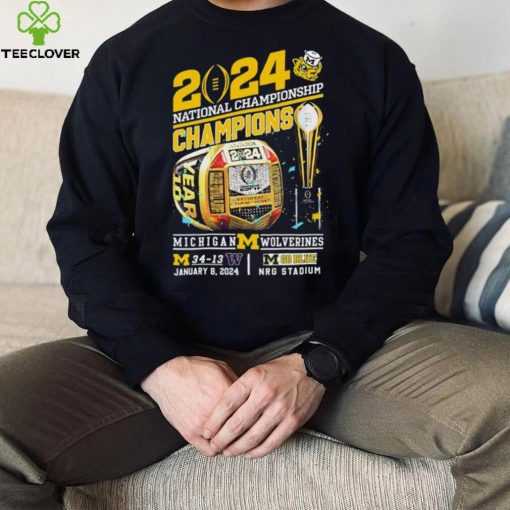 2024 National Championship Champions Michigan Wolverines 34 13 Washington Go Blue Rings Shirt