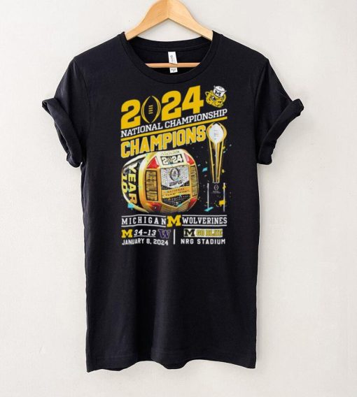 2024 National Championship Champions Michigan Wolverines 34 13 Washington Go Blue Rings Shirt