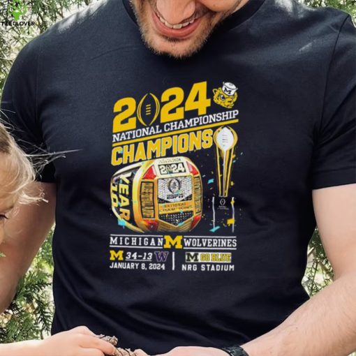 2024 National Championship Champions Michigan Wolverines 34 13 Washington Go Blue Rings Shirt