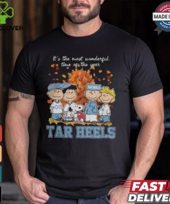 2024 North Carolina Tar Heels x Peanuts Snoopy Is The Most Wonderful Time Of The Year Shirt