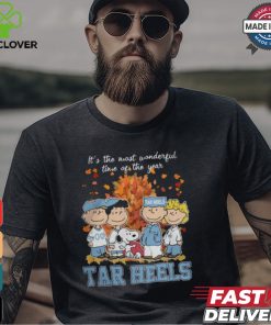 2024 North Carolina Tar Heels x Peanuts Snoopy Is The Most Wonderful Time Of The Year Shirt