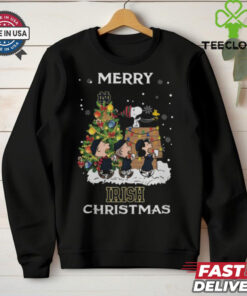 2024 Notre Dame Fighting Irish Snoopy And Friends Merry Christmas Shirt