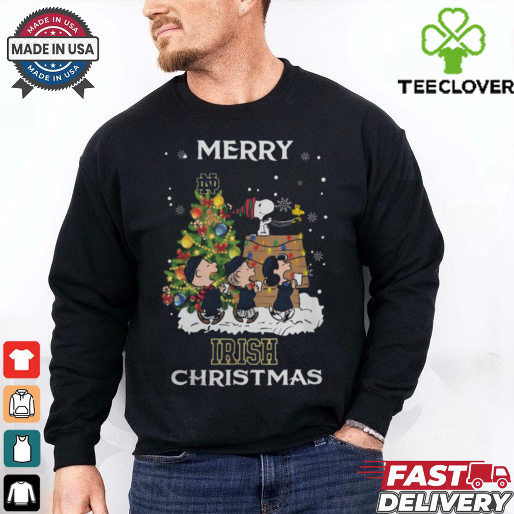2024 Notre Dame Fighting Irish Snoopy And Friends Merry Christmas Shirt 2024 Notre Dame Fighting Irish Snoopy And Friends Merry Christmas Shirt