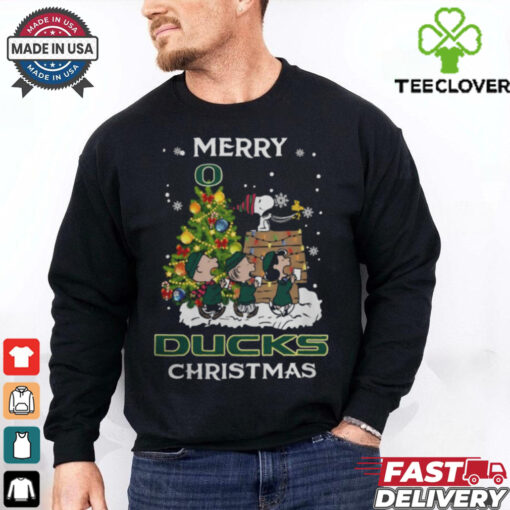 2024 Oregon Ducks Snoopy And Friends Merry Christmas Shirt