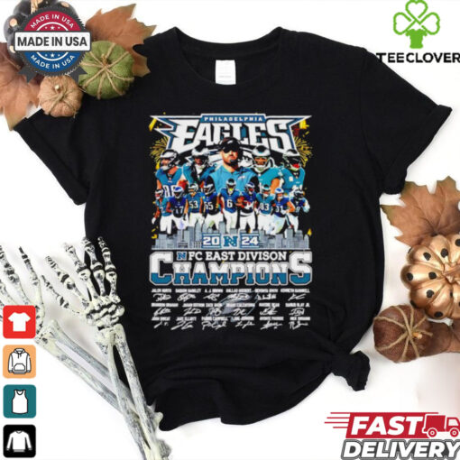 2024 Philadelphia Eagles NFC East Division Champions all team signature shirt