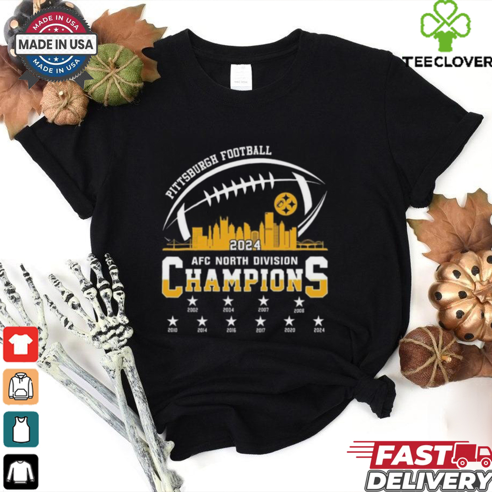 2024 Pittsburgh American Football AFC North Champions 2002 2024 Skyline Shirt 2024 Pittsburgh American Football AFC North Champions 2002 2024 Skyline Shirt