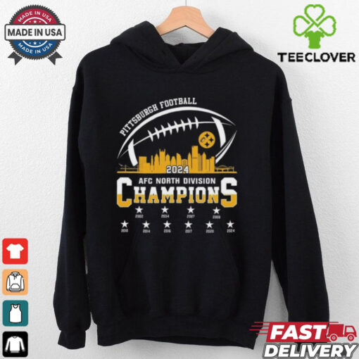 2024 Pittsburgh American Football AFC North Champions 2002 2024 Skyline Shirt