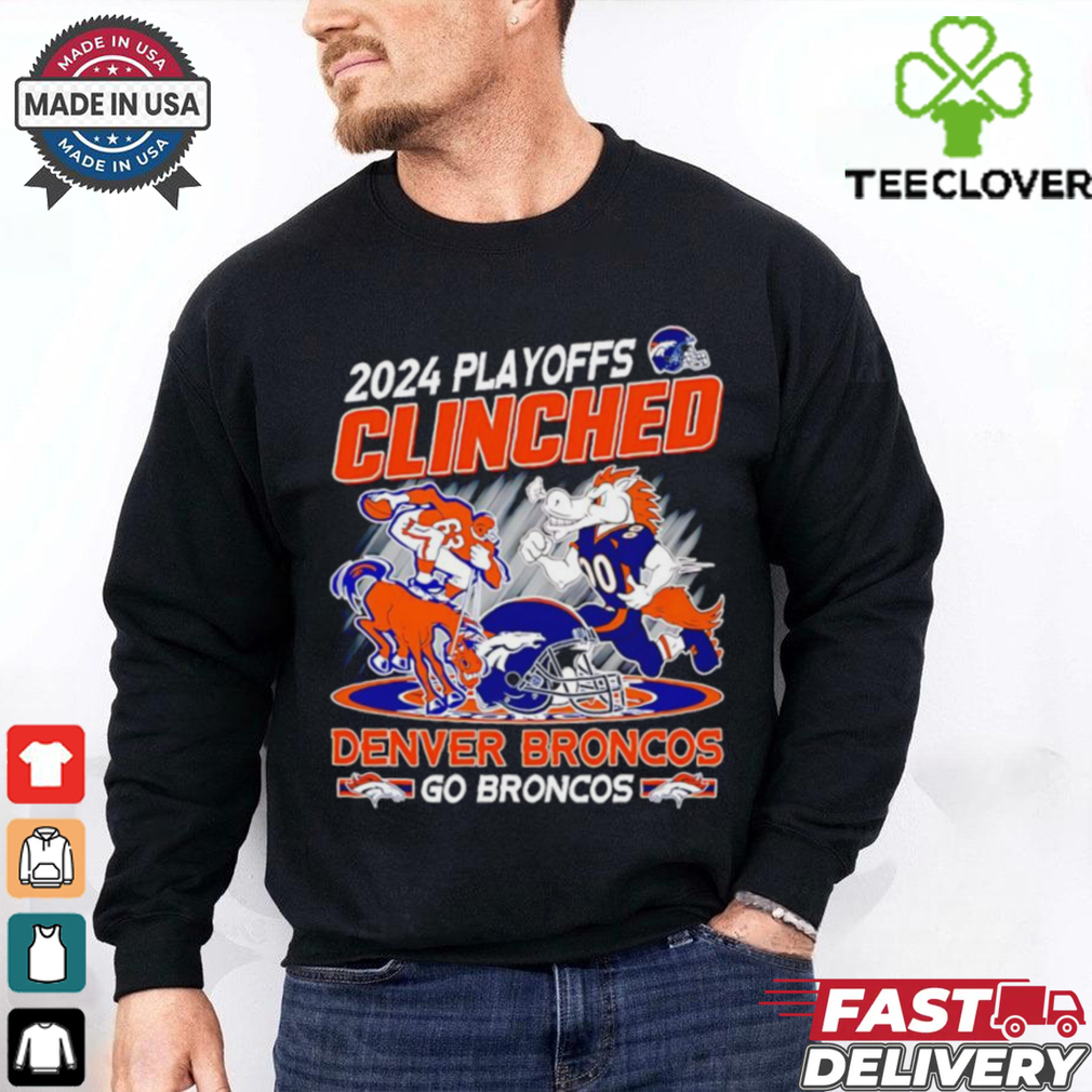 2024 Playoffs Clinched Denver Broncos mascot shirt 2024 Playoffs Clinched Denver Broncos mascot shirt