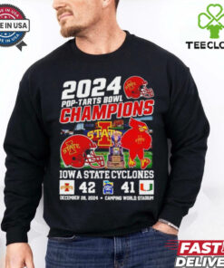2024 Pop Tarts Bowl Champions Mascots Iowa State Cyclones vs Miami Hurricanes Camping World Stadium shirt
