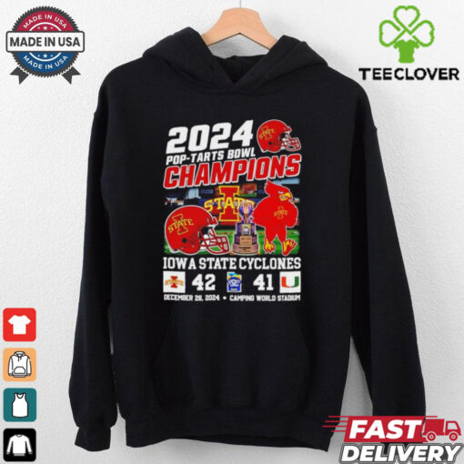 2024 Pop Tarts Bowl Champions Mascots Iowa State Cyclones vs Miami Hurricanes Camping World Stadium shirt