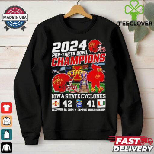 2024 Pop Tarts Bowl Champions Mascots Iowa State Cyclones vs Miami Hurricanes Camping World Stadium shirt
