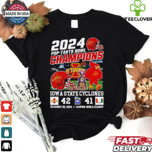 2024 Pop Tarts Bowl Champions Mascots Iowa State Cyclones vs Miami Hurricanes Camping World Stadium shirt