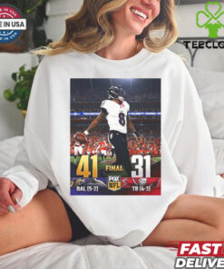 2024 Poster Baltimore Ravens 41 – 31 Tampa Bay Buccaneers The Ravens Get The W On The Road And Their 5th Straight Win t shirt