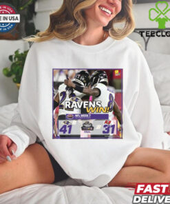 2024 Poster Final Ravens Win NFL Week 7 2024 Baltimore Ravens 41 – 31 Tampa Bay Buccaneers t shirt