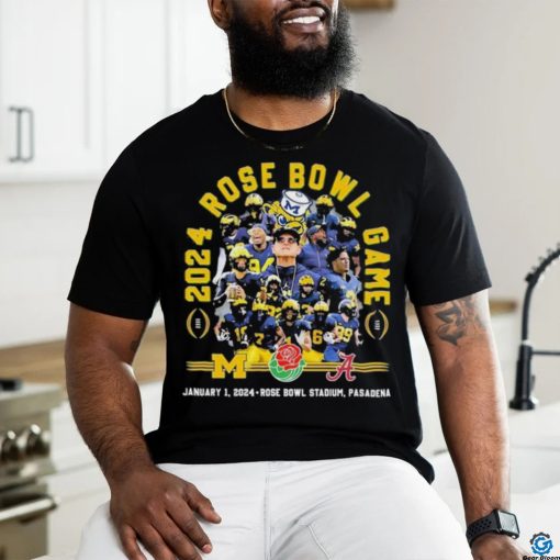 2024 Rose Bowl Michigan Wolverines Vs Alabama Crimson Tide January 1 2024 Rose Bowl Stadium Pasadena Shirt