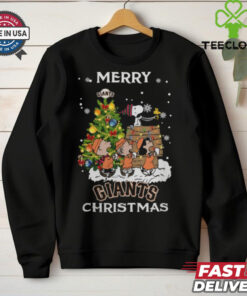 2024 San Francisco Giants Snoopy And Friends Merry Christmas Shirt