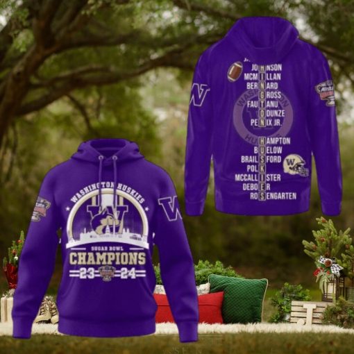 2024 Sugar Bowl Champions Sweathoodie, sweater, longsleeve, shirt v-neck, t-shirt, Washington Huskies Football Hoodie 3D