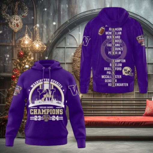 2024 Sugar Bowl Champions Sweathoodie, sweater, longsleeve, shirt v-neck, t-shirt, Washington Huskies Football Hoodie 3D