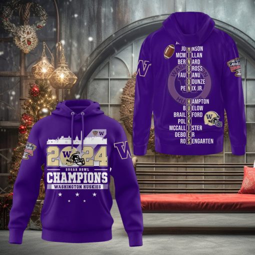 2024 Sugar Bowl Champions Washington Huskies Hoodie T Shirt