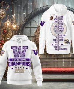 2024 Sugar Bowl Champions Washington Huskies Hoodie White Reign Hoodie 3D