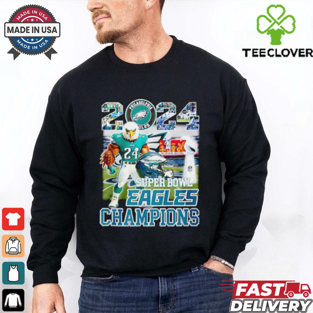 2024 Super Bowl Lix Eagles Champions mascot shirt 2024 Super Bowl Lix Eagles Champions mascot shirt