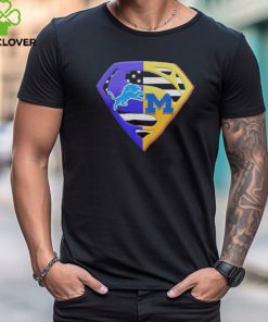 2024 Superman Logo Detroit Lions and Michigan Wolverines Shirt