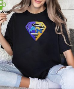 2024 Superman Logo Detroit Lions and Michigan Wolverines Shirt