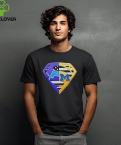 2024 Superman Logo Detroit Lions and Michigan Wolverines Shirt