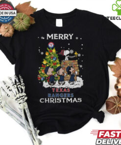 2024 Texas Rangers Snoopy And Friends Merry Christmas Shirt