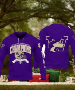 2024 Washington Huskies Sugar Bowl Champions Purple Reign Hoodie 3D