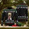 Christmas Ugly Sweater, Casual Crew Neck, Polyester Knit Fabric with Medium Stretch, Festive Long Sleeve Holiday Jumper with Portrait Pattern, for Him, Husband, Dad, Boyfriend