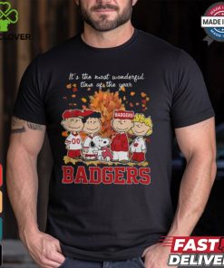 2024 Wisconsin Badgers x Peanuts Snoopy Is The Most Wonderful Time Of The Year Shirt