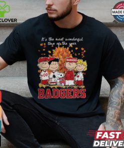 2024 Wisconsin Badgers x Peanuts Snoopy Is The Most Wonderful Time Of The Year Shirt
