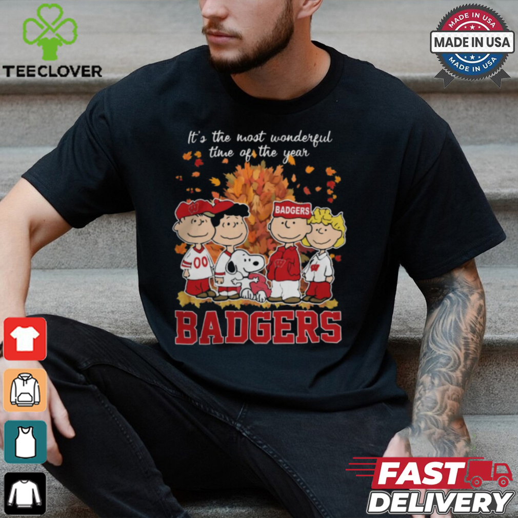 2024 Wisconsin Badgers x Peanuts Snoopy Is The Most Wonderful Time Of The Year Shirt 2024 Wisconsin Badgers x Peanuts Snoopy Is The Most Wonderful Time Of The Year Shirt